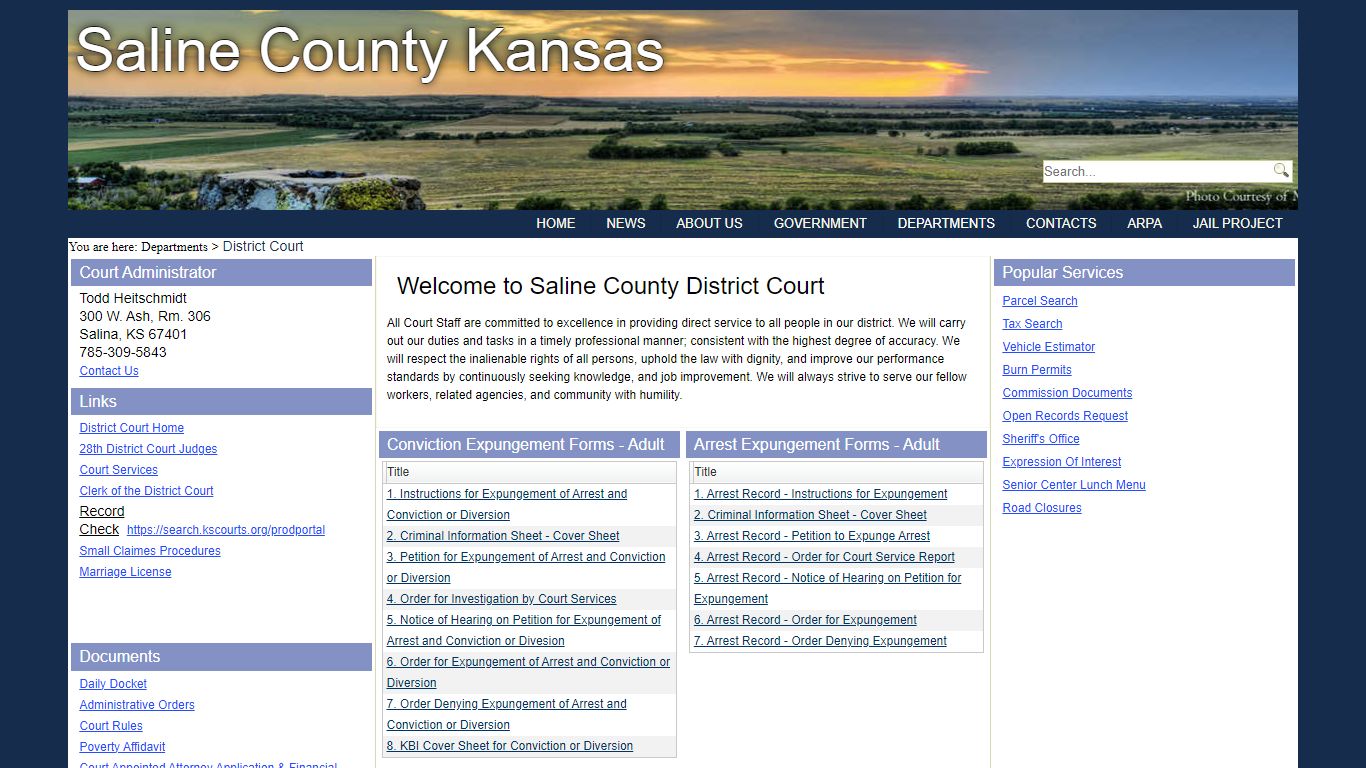 Saline County Kansas > Departments > District Court