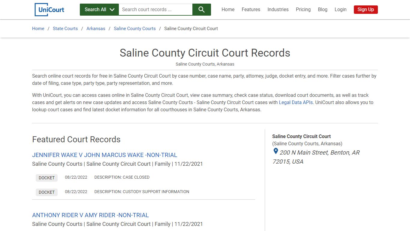 Saline County Circuit Court Records | Saline | UniCourt